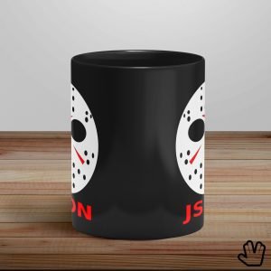 Caneca preta LojaNerd Json centro