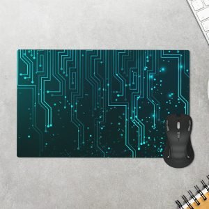 Mouse Pad Geek Circuitos Neon 35 x 25 cm